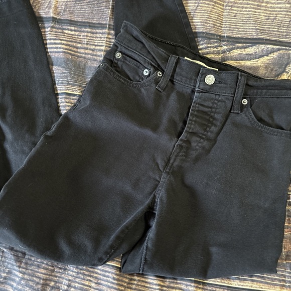 Levi's Denim - Levis Jeans Womens 25 Black Denim Wedgie Skinny High Rise Button Fly Distressed